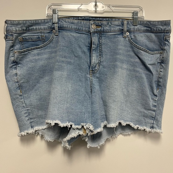 Torrid Mid Rise Mid Raw Hem Jean Shorts Sz. 24 - Picture 2 of 7